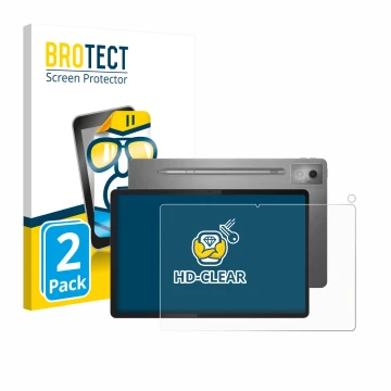 Front side of a product packaging with the brand logo BROTECT. Next to it is the device Lenovo Idea Tab Pro 12.7