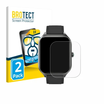 Front side of a product packaging with the brand logo BROTECT. Next to it is the device FORRLITE Smartwatch 2.01