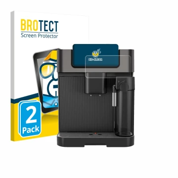 Front side of a product packaging with the brand logo BROTECT. Next to it is the device Grundig KVA 7230 shown with the corres