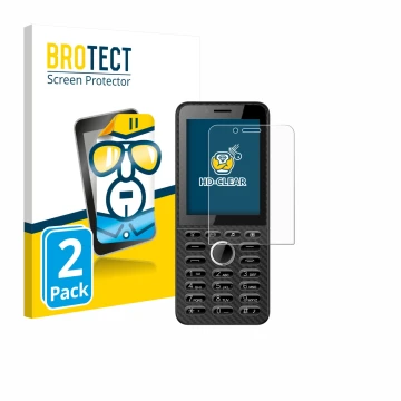 Front side of a product packaging with the brand logo BROTECT. Next to it is the device Energizer E288S shown with the corresp