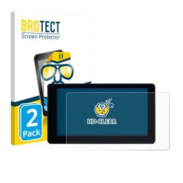 Front side of a product packaging with the brand logo BROTECT. Next to it is the device Zontes 368 K shown with the correspond