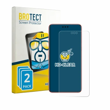 Front side of a product packaging with the brand logo BROTECT. Next to it is the device Huawei Mate 60 RS Ultimate shown with 