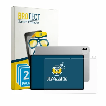 Front side of a product packaging with the brand logo BROTECT. Next to it is the device Honor Magicpad 4 12.3