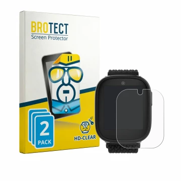 Front side of a product packaging with the brand logo BROTECT. Next to it is the device Xplora X6 Play eSIM (2nd generation) s