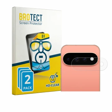 Front side of a product packaging with the brand logo BROTECT. Next to it is the device Google Pixel 11 Pro (ONLY Camera Lens)