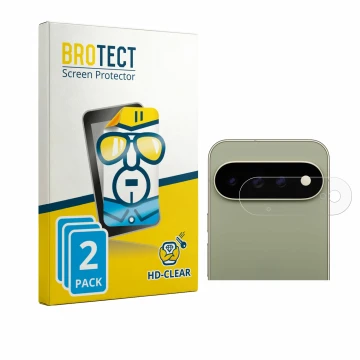 Front side of a product packaging with the brand logo BROTECT. Next to it is the device Google Pixel 11 Pro XL (ONLY Camera Le