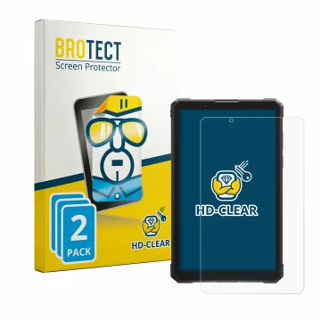 Front side of a product packaging with the brand logo BROTECT. Next to it is the device Hotwav R11 Pro shown with the correspo