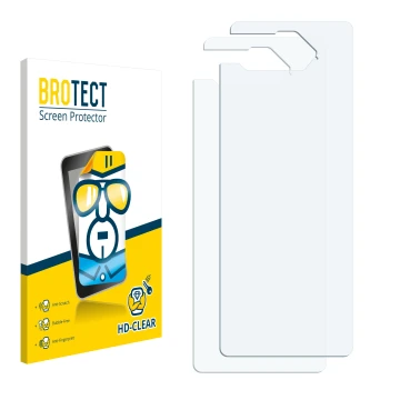 Front side of a product packaging with the brand logo BROTECT. Next to it is the corresponding screen protector.