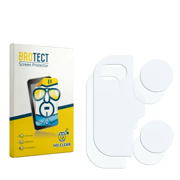 Front side of a product packaging with the brand logo BROTECT. Next to it is the corresponding screen protector.