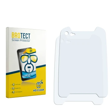Front side of a product packaging with the brand logo BROTECT. Next to it is the corresponding screen protector.
