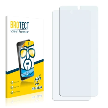 Front side of a product packaging with the brand logo BROTECT. Next to it is the corresponding screen protector.