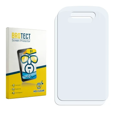 Front side of a product packaging with the brand logo BROTECT. Next to it is the corresponding screen protector.