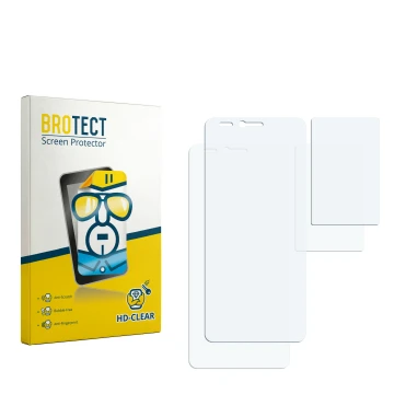 Front side of a product packaging with the brand logo BROTECT. Next to it is the corresponding screen protector.