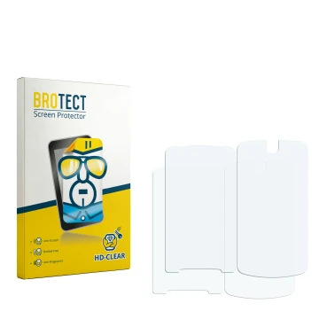 Front side of a product packaging with the brand logo BROTECT. Next to it is the corresponding screen protector.