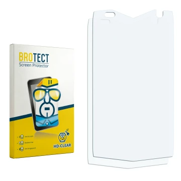 Front side of a product packaging with the brand logo BROTECT. Next to it is the corresponding screen protector.