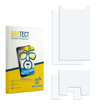 Front side of a product packaging with the brand logo BROTECT. Next to it is the corresponding screen protector.