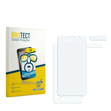 Front side of a product packaging with the brand logo BROTECT. Next to it is the corresponding screen protector.