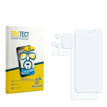 Front side of a product packaging with the brand logo BROTECT. Next to it is the corresponding screen protector.
