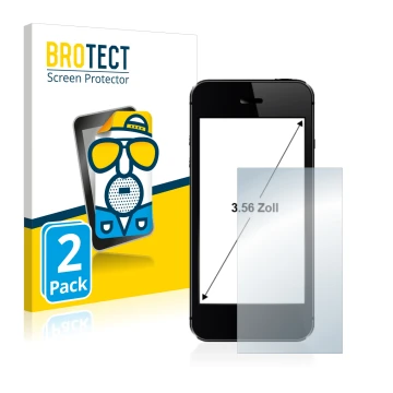 Front side of a product packaging with the brand logo BROTECT. Next to it is the device shown with the corresponding screen pr