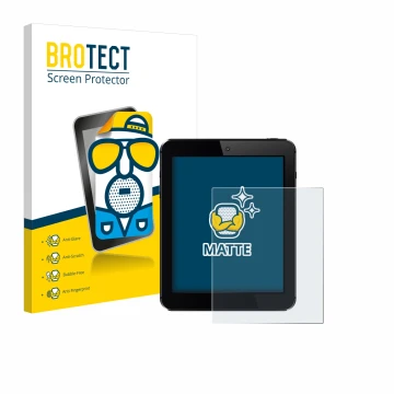 Front side of a product packaging with the brand logo BROTECT. Next to it is the device shown with the corresponding screen pr