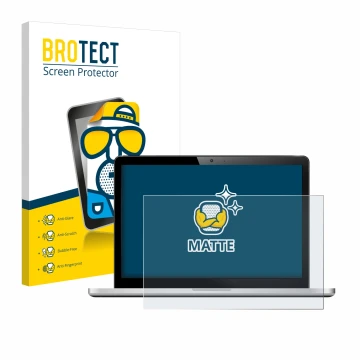 Front side of a product packaging with the brand logo BROTECT. Next to it is the device shown with the corresponding screen pr