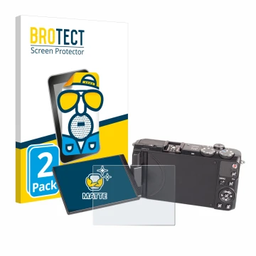 Front side of a product packaging with the brand logo BROTECT. Next to it is the device Samsung EX2F shown with the correspond