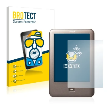 Front side of a product packaging with the brand logo BROTECT. Next to it is the device Tolino Shine shown with the correspond