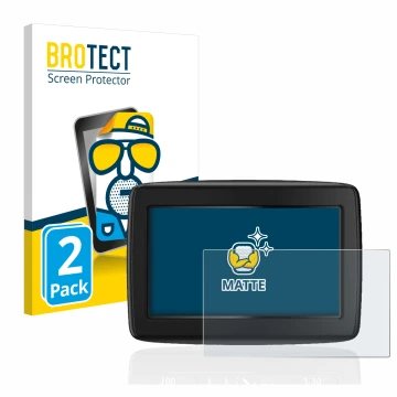 Front side of a product packaging with the brand logo BROTECT. Next to it is the device TomTom Start 20 M Europe Traffic shown