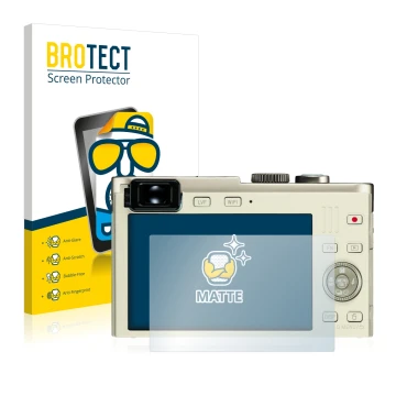 Front side of a product packaging with the brand logo BROTECT. Next to it is the device Leica C (Typ 112) shown with the corre