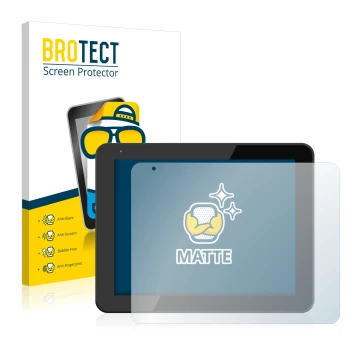 Front side of a product packaging with the brand logo BROTECT. Next to it is the device BQ Curie 2 shown with the correspondin