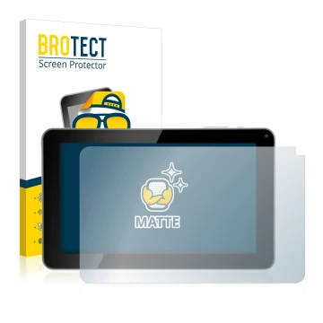 Front side of a product packaging with the brand logo BROTECT. Next to it is the device Kliver Klipad 9
