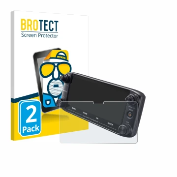 Front side of a product packaging with the brand logo BROTECT. Next to it is the device Icom ID-5100 shown with the correspond