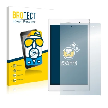 Front side of a product packaging with the brand logo BROTECT. Next to it is the device Sony Xperia Z3 Tablet Compact SGP621 s