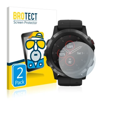 Front side of a product packaging with the brand logo BROTECT. Next to it is the device Suunto Ambit3 Peak Black shown with th