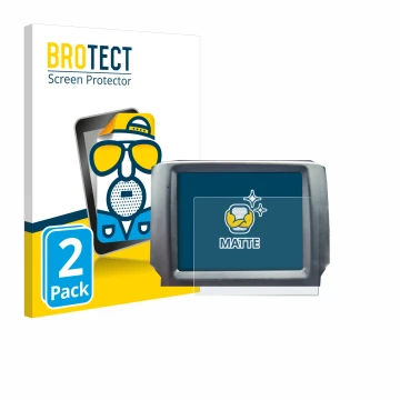 Front side of a product packaging with the brand logo BROTECT. Next to it is the device Uconnect 8.4