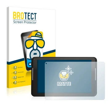 Front side of a product packaging with the brand logo BROTECT. Next to it is the device Xoro PAD 8W2 shown with the correspond