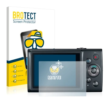 Front side of a product packaging with the brand logo BROTECT. Next to it is the device Canon IXUS 170 shown with the correspo