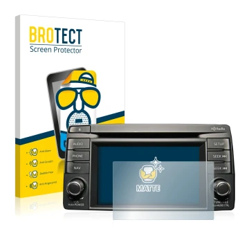 Front side of a product packaging with the brand logo BROTECT. Next to it is the device Mazda CX-5 2012-2014 Infotainment Syst
