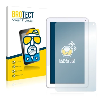 Front side of a product packaging with the brand logo BROTECT. Next to it is the device Odys Maven 10 shown with the correspon