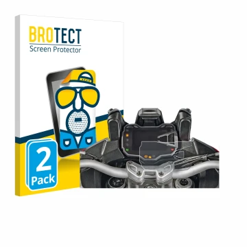 Front side of a product packaging with the brand logo BROTECT. Next to it is the device Ducati Multistrada 1200S 2015 Speedome
