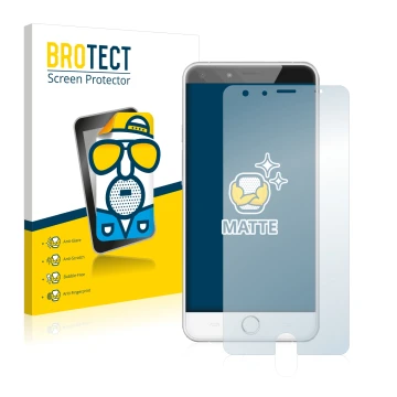 Front side of a product packaging with the brand logo BROTECT. Next to it is the device Ulefone Be Touch shown with the corres
