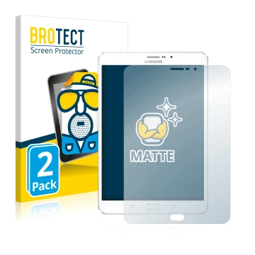 Front side of a product packaging with the brand logo BROTECT. Next to it is the device Samsung Galaxy Tab Tab S2 8.0 LTE show