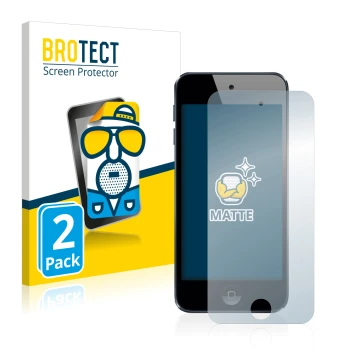 Front side of a product packaging with the brand logo BROTECT. Next to it is the device Apple iPod Touch (6th. Gen.) shown wit