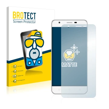 Front side of a product packaging with the brand logo BROTECT. Next to it is the device Allview V2 Viper shown with the corres