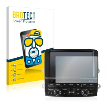 Front side of a product packaging with the brand logo BROTECT. Next to it is the device Porsche Carrera 991 2012 PCM 3.1 shown