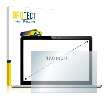 Front side of a product packaging with the brand logo BROTECT. Next to it is the device shown with the corresponding screen pr
