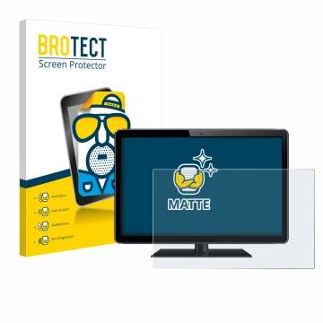 Front side of a product packaging with the brand logo BROTECT. Next to it is the device shown with the corresponding screen pr