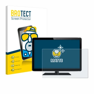 Front side of a product packaging with the brand logo BROTECT. Next to it is the device shown with the corresponding screen pr