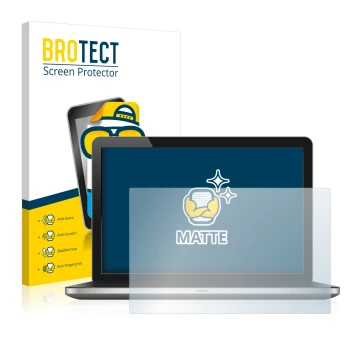 Front side of a product packaging with the brand logo BROTECT. Next to it is the device shown with the corresponding screen pr