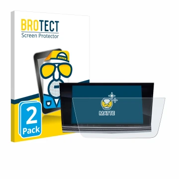 Front side of a product packaging with the brand logo BROTECT. Next to it is the device Opel Astra 2017 Navi 900 IntelliLink 8